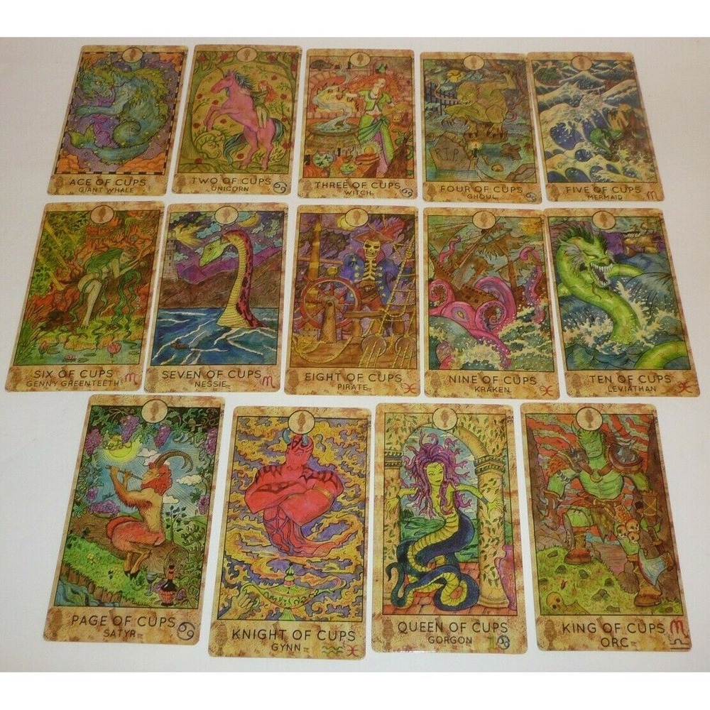 Tarot Card Cups Suit Minor Arcana Replacement Spirit Halloween Art Ace King